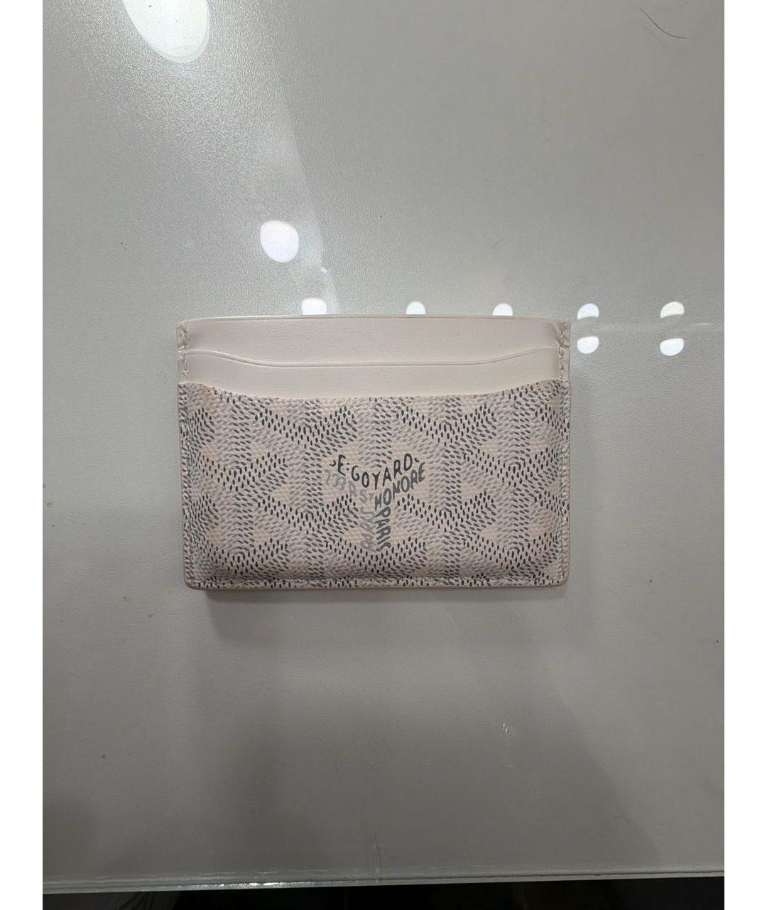 GOYARD Белый кожаный кардхолдер, фото 7