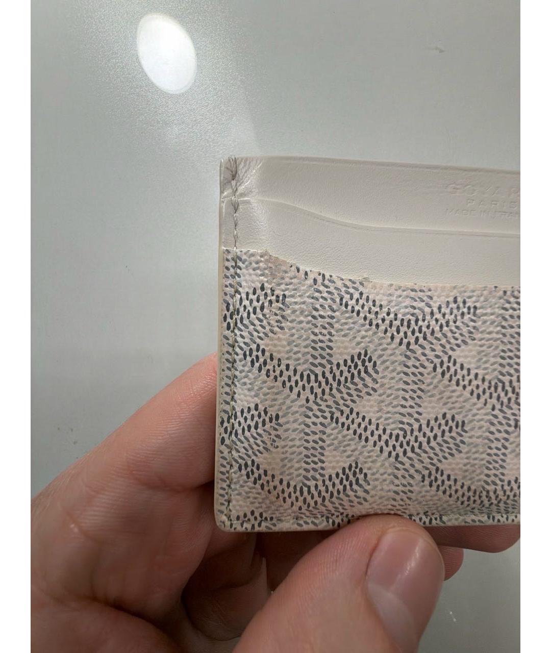 GOYARD Белый кожаный кардхолдер, фото 6