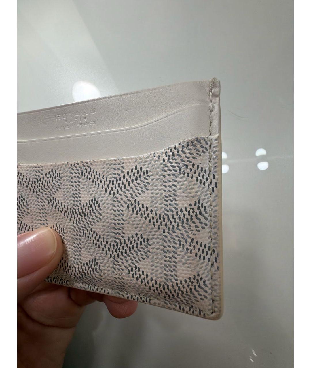 GOYARD Белый кожаный кардхолдер, фото 5