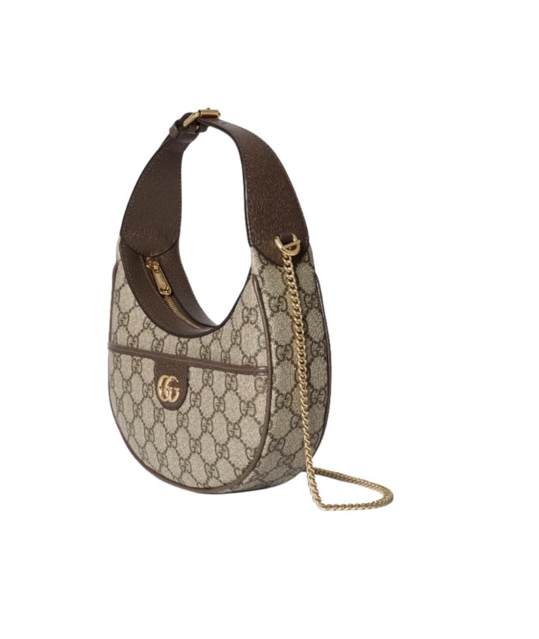 GUCCI Бежевая кожаная сумка с короткими ручками, фото 2