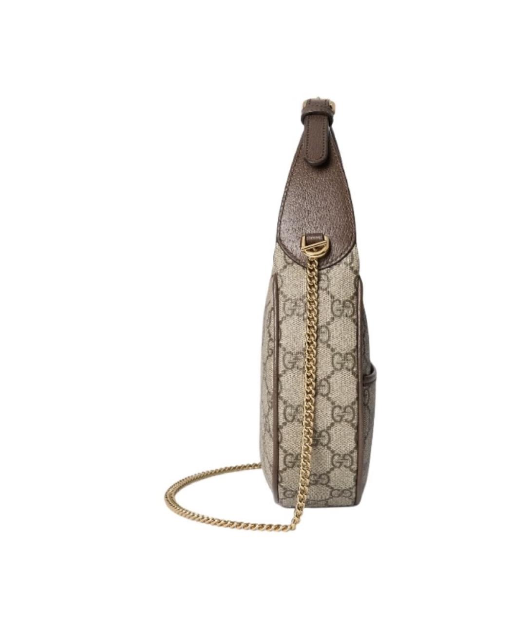 GUCCI Бежевая кожаная сумка с короткими ручками, фото 4