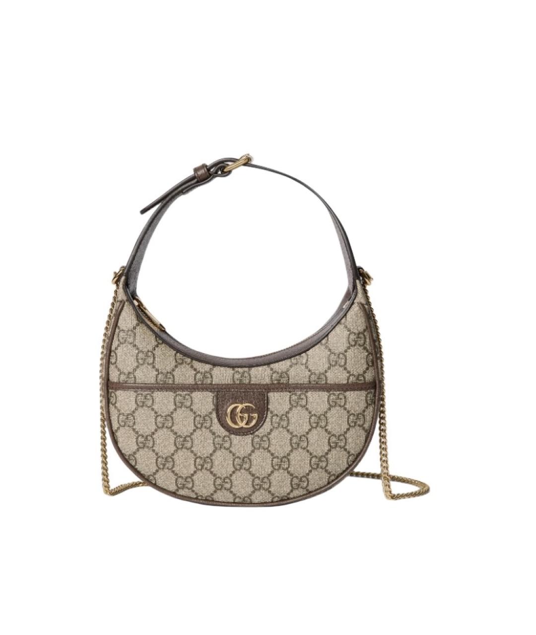 GUCCI Бежевая кожаная сумка с короткими ручками, фото 5