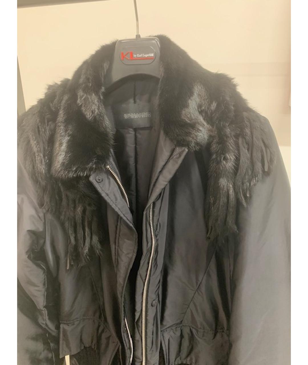 ERMANNO SCERVINO Черное синтетическое пальто, фото 2