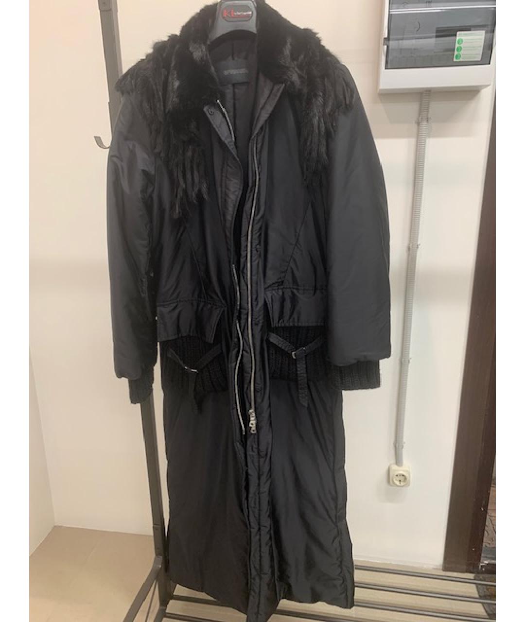 ERMANNO SCERVINO Черное синтетическое пальто, фото 5