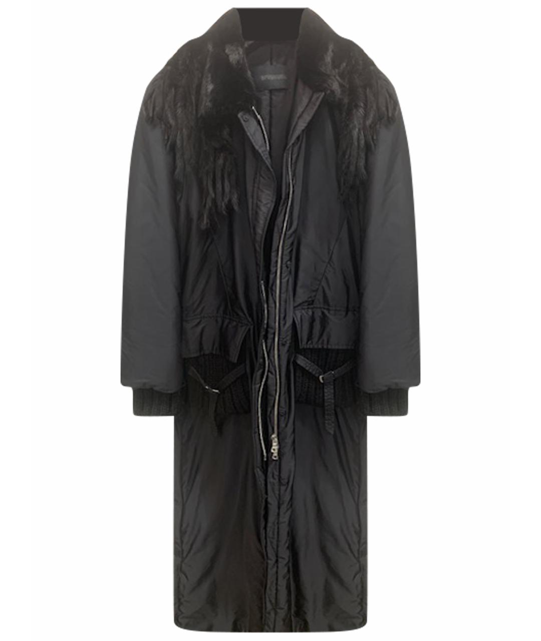 ERMANNO SCERVINO Черное синтетическое пальто, фото 1