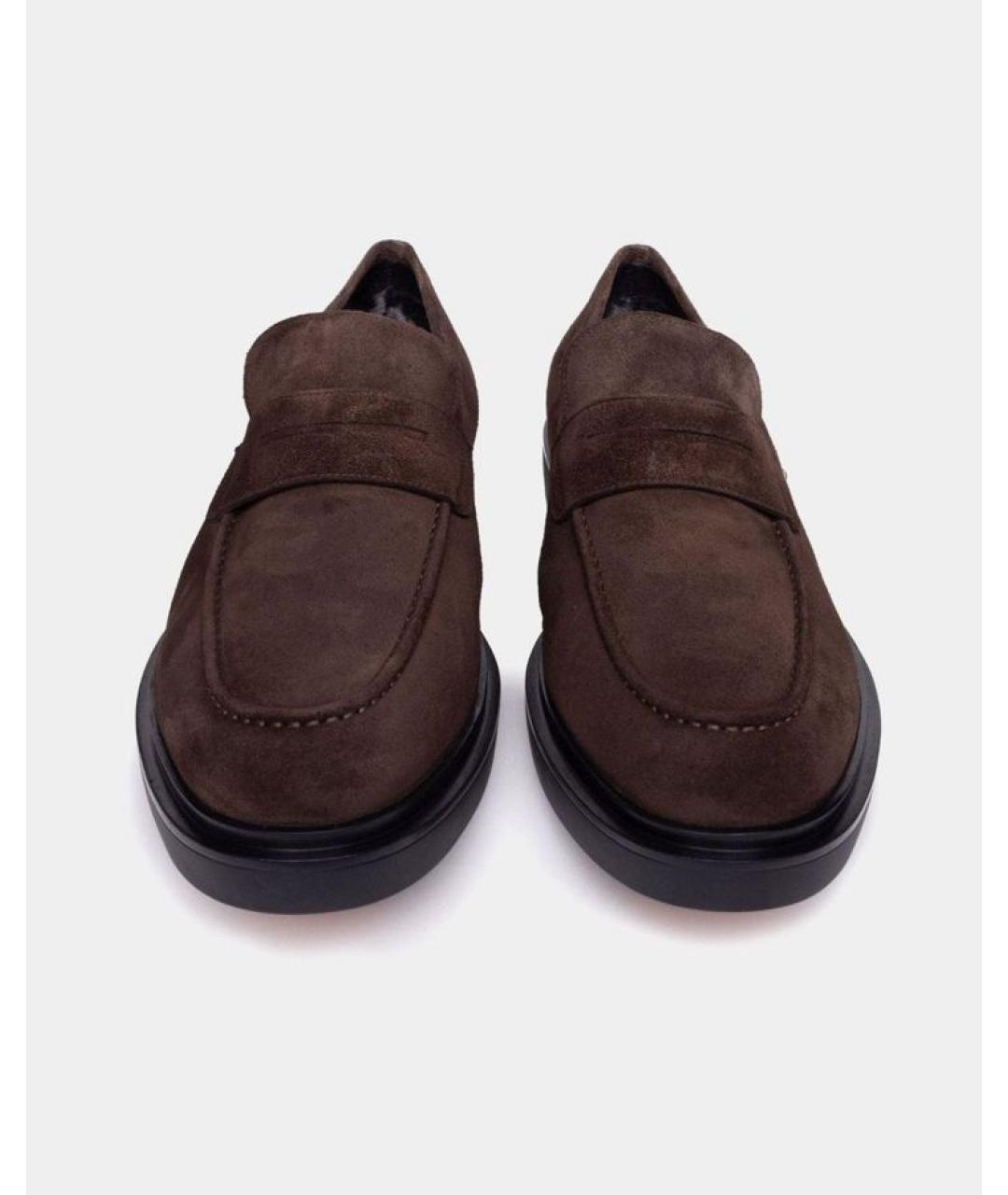 SANTONI Коричневые замшевые лоферы, фото 4
