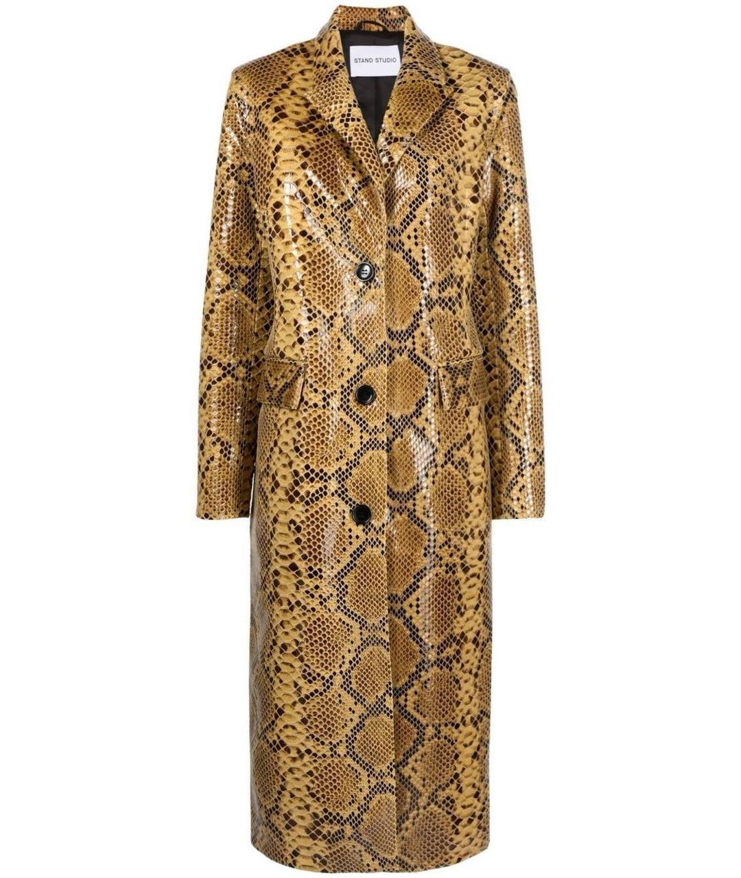 STAND STUDIO Горчичный полиэстеровый тренч/плащ, фото 5