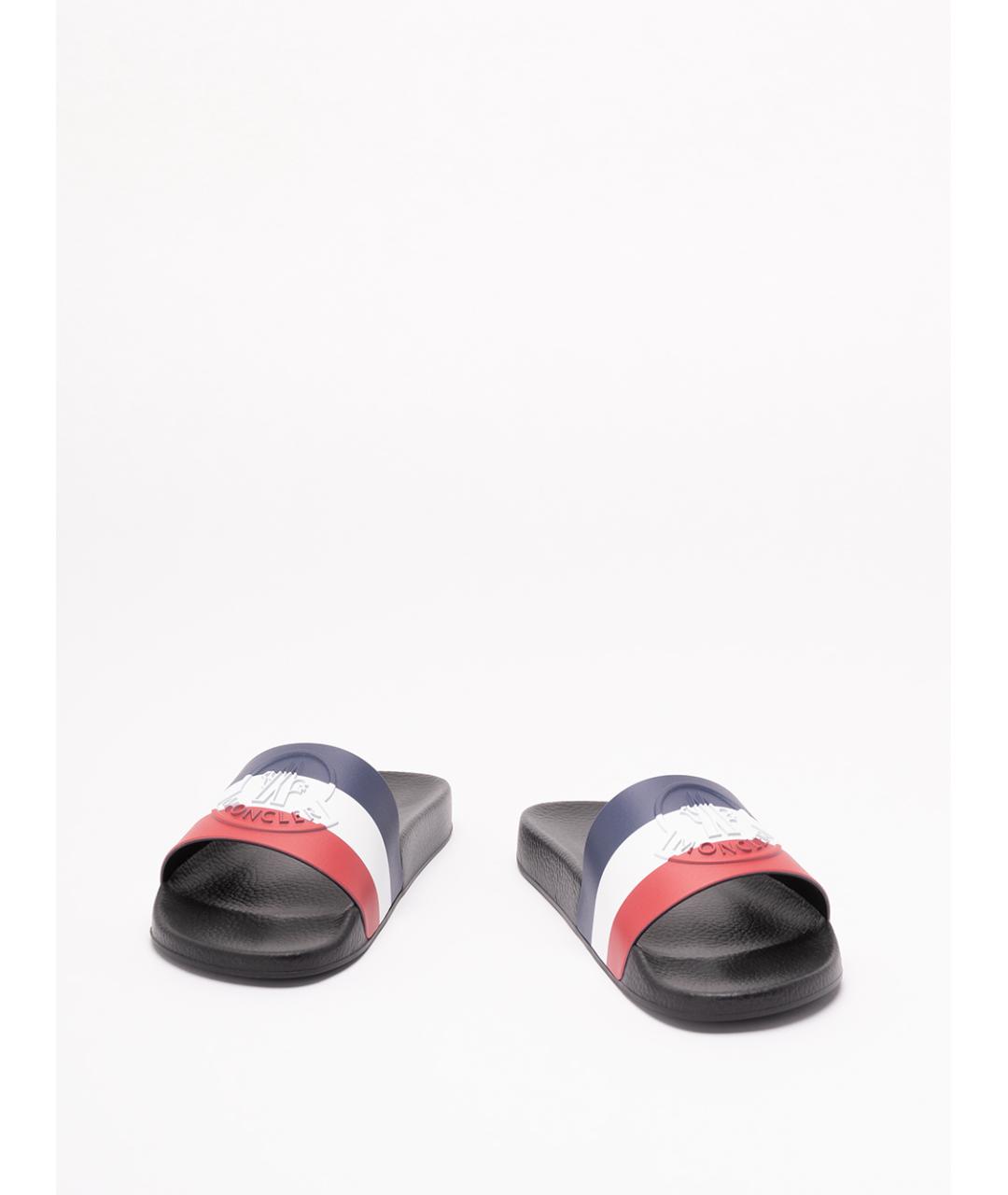 MONCLER Черные резиновые шлепанцы, фото 2