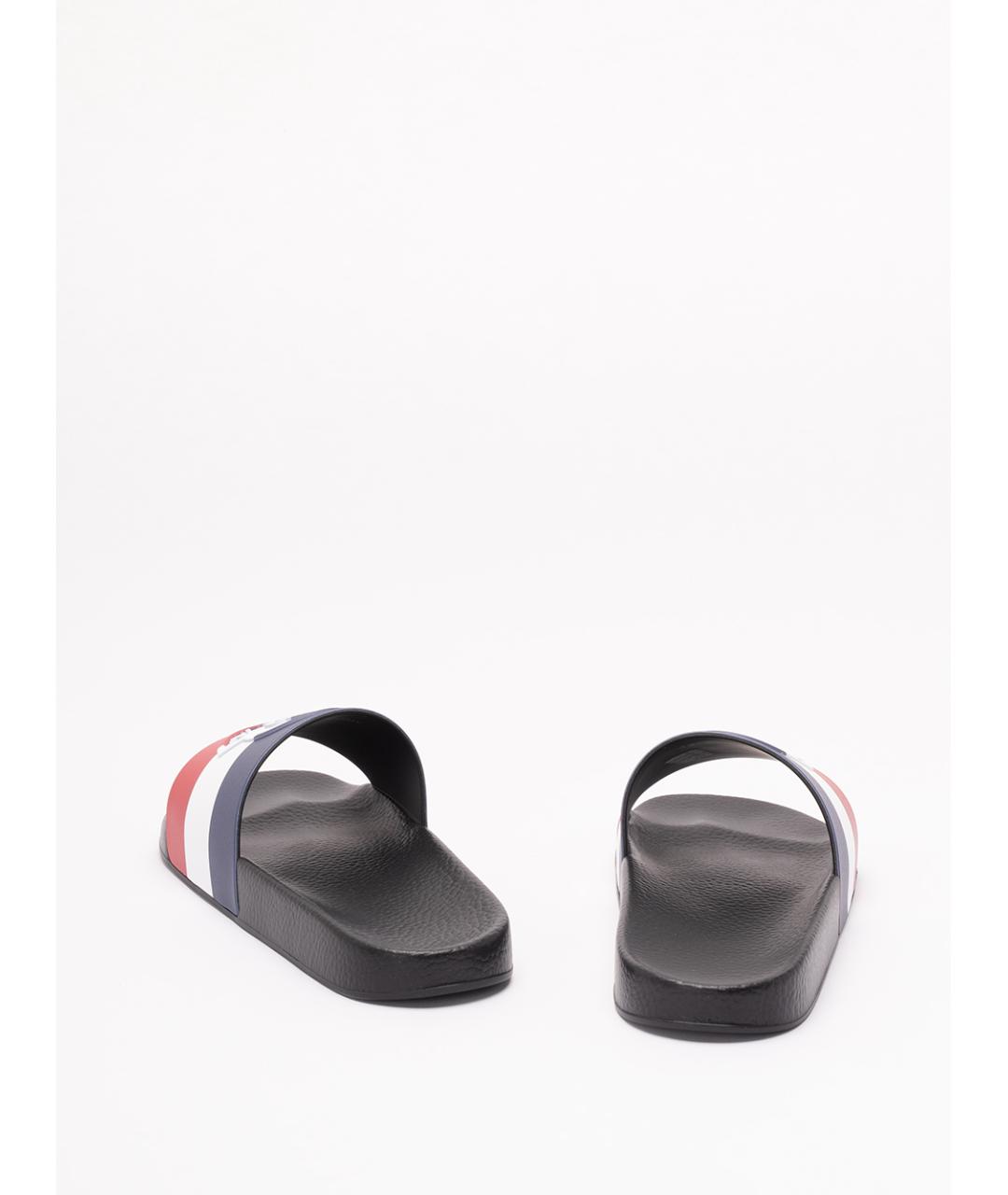 MONCLER Черные резиновые шлепанцы, фото 3