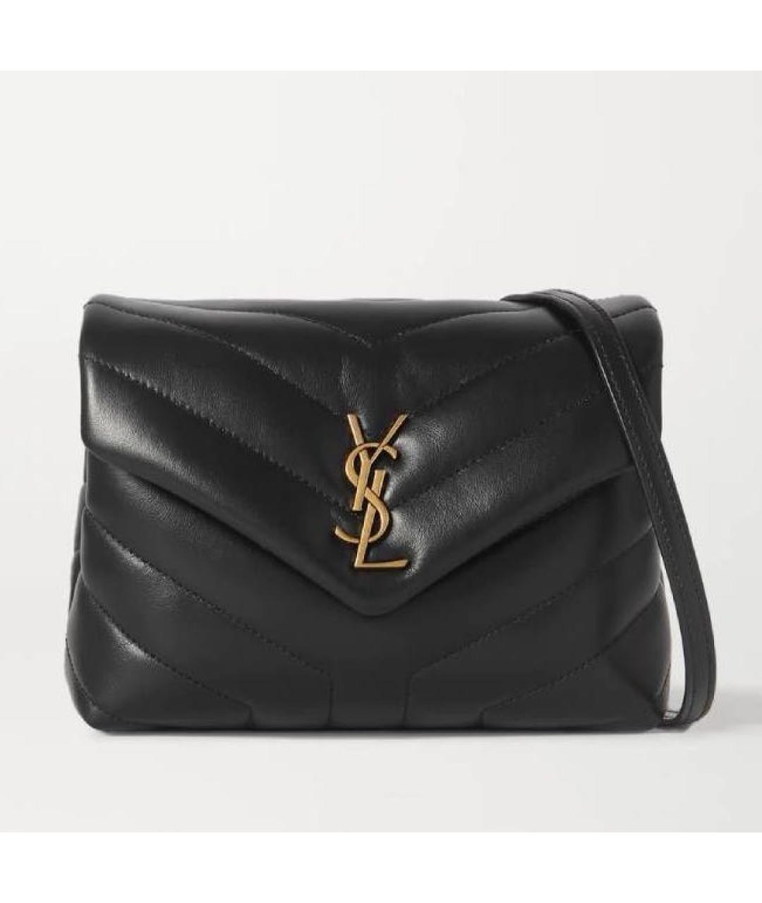 SAINT LAURENT Черная кожаная сумка через плечо, фото 9