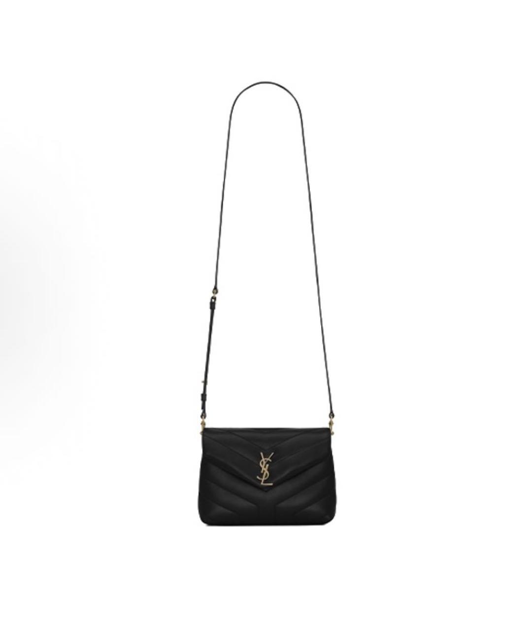SAINT LAURENT Черная кожаная сумка через плечо, фото 7