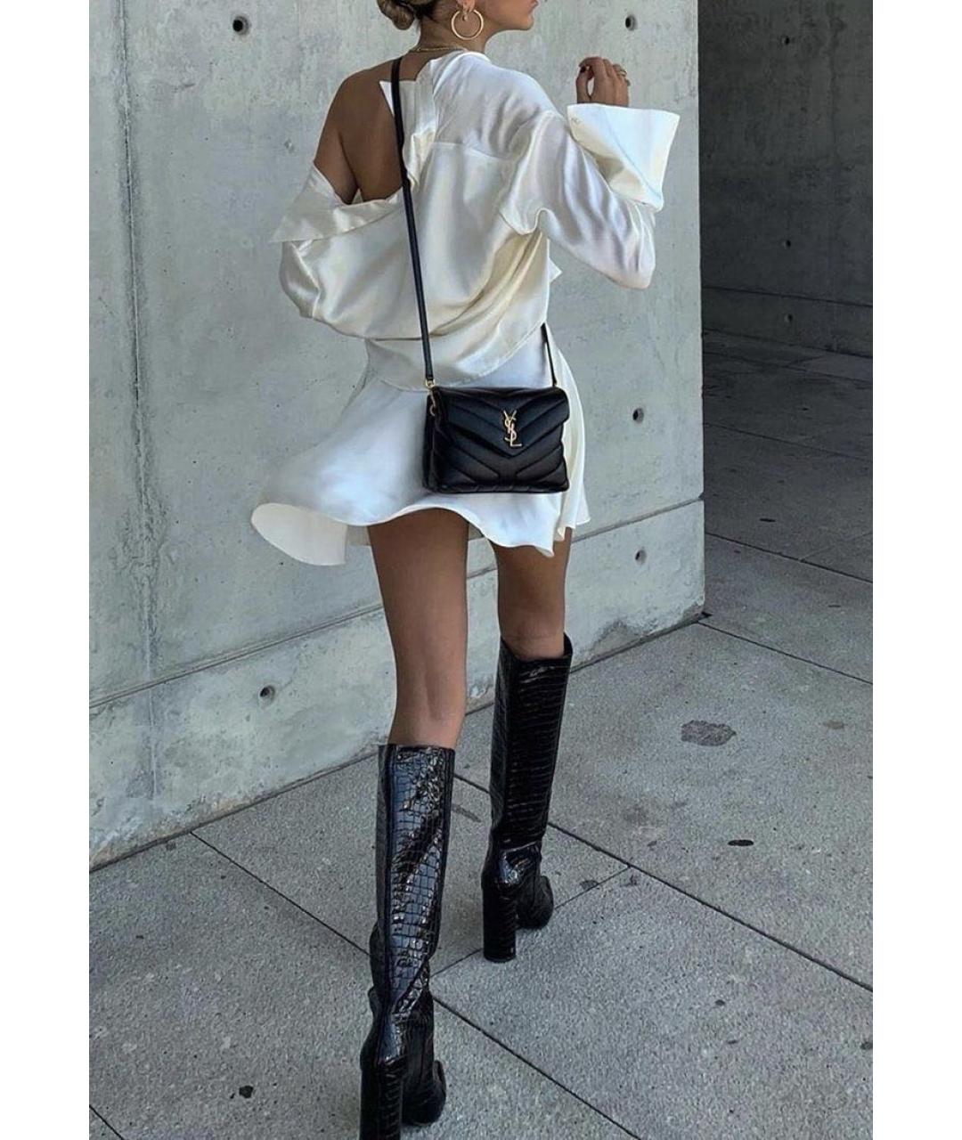 SAINT LAURENT Черная кожаная сумка через плечо, фото 4