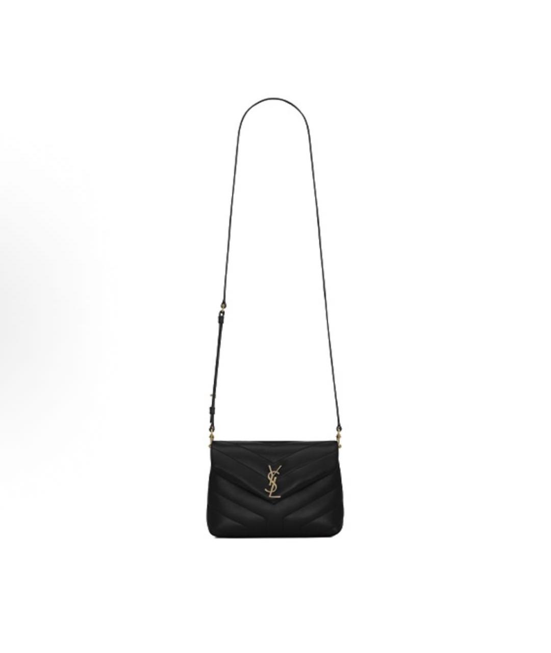 SAINT LAURENT Черная кожаная сумка через плечо, фото 5