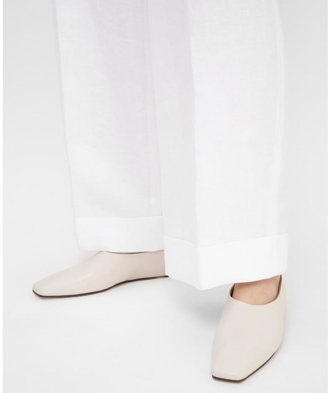 THE ROW Белые кожаные балетки, фото 2