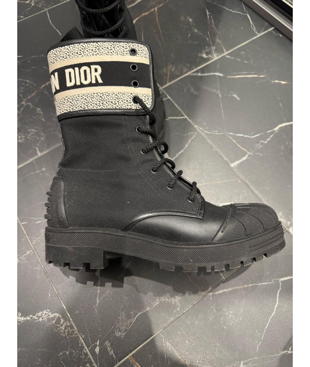 CHRISTIAN DIOR Черные кожаные ботинки, фото 6