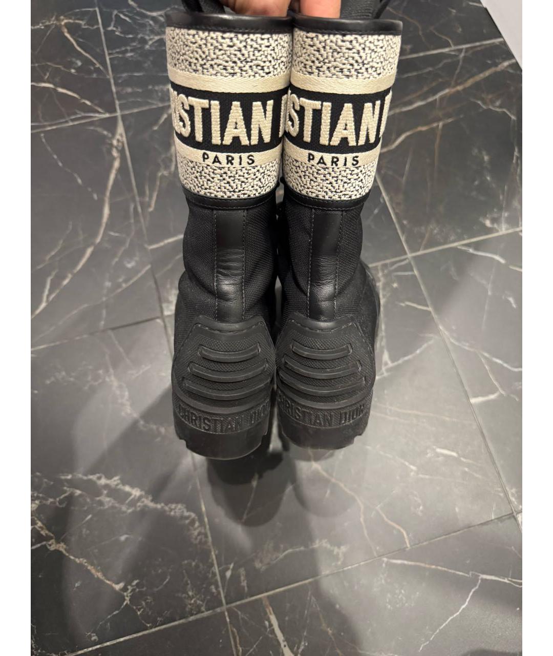 CHRISTIAN DIOR Черные кожаные ботинки, фото 4