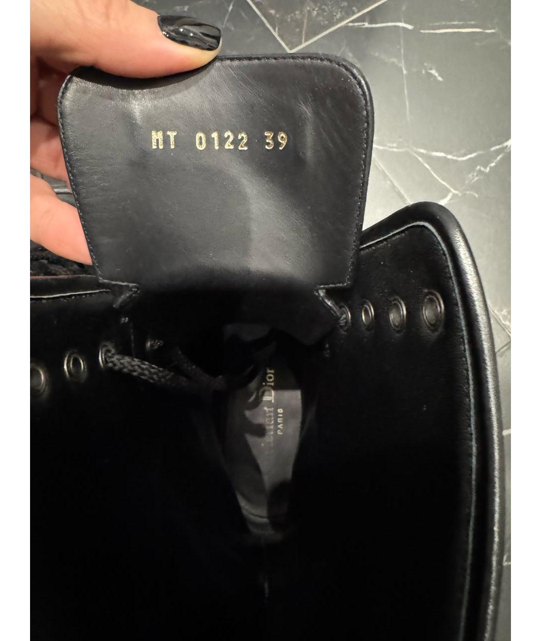 CHRISTIAN DIOR Черные кожаные ботинки, фото 3