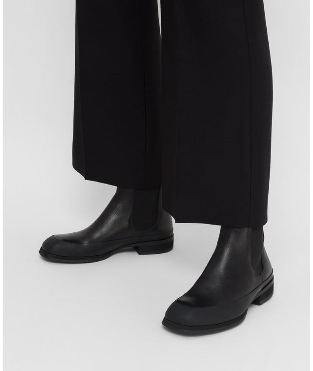 THE ROW Черные кожаные полусапоги, фото 5