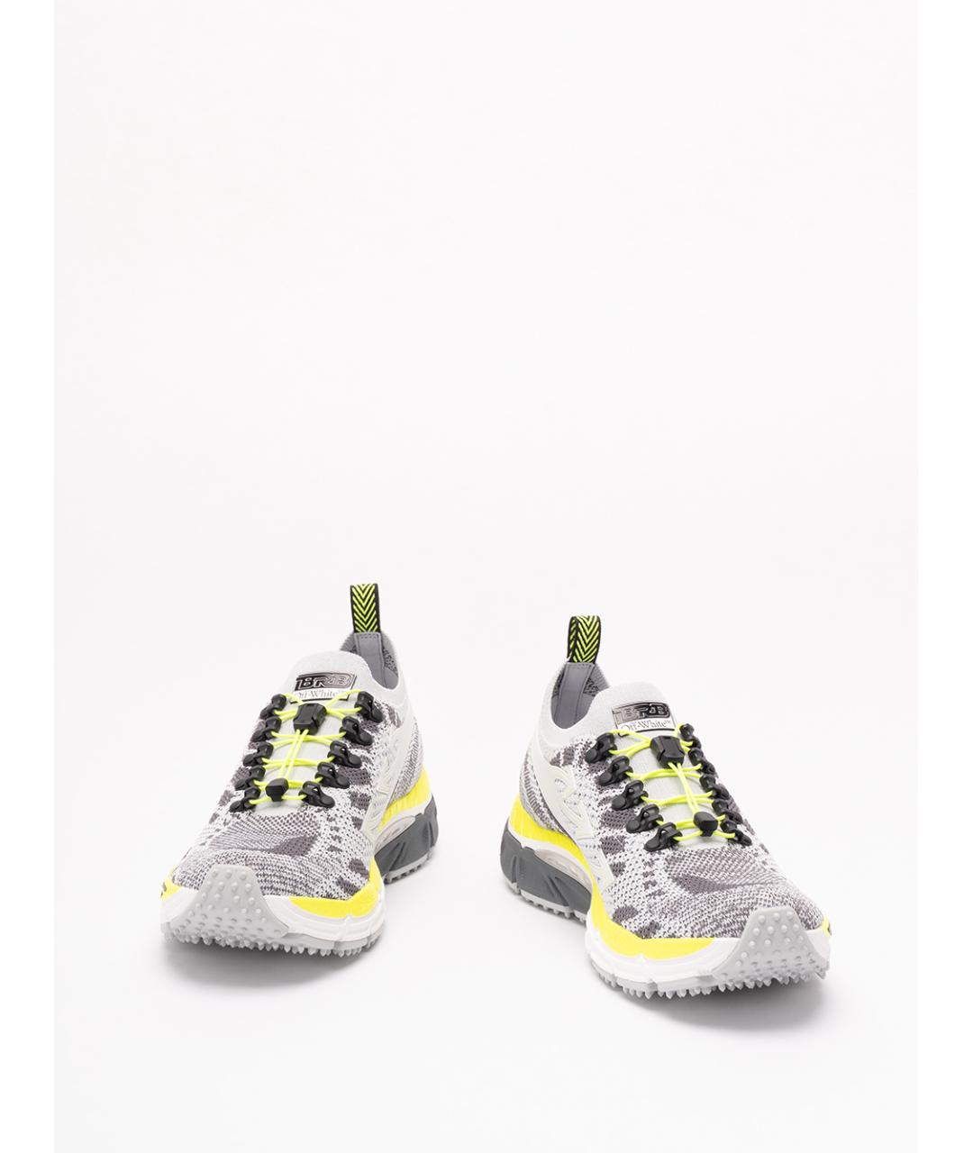 OFF-WHITE Серые текстильные низкие кроссовки / кеды, фото 2