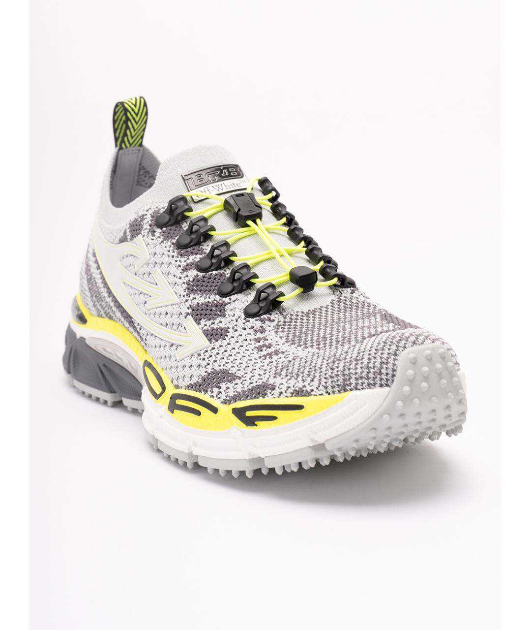 OFF-WHITE Серые текстильные низкие кроссовки / кеды, фото 6