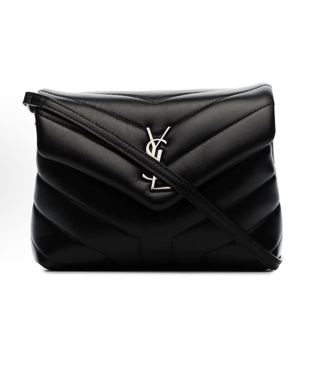 SAINT LAURENT Черная кожаная сумка через плечо, фото 6