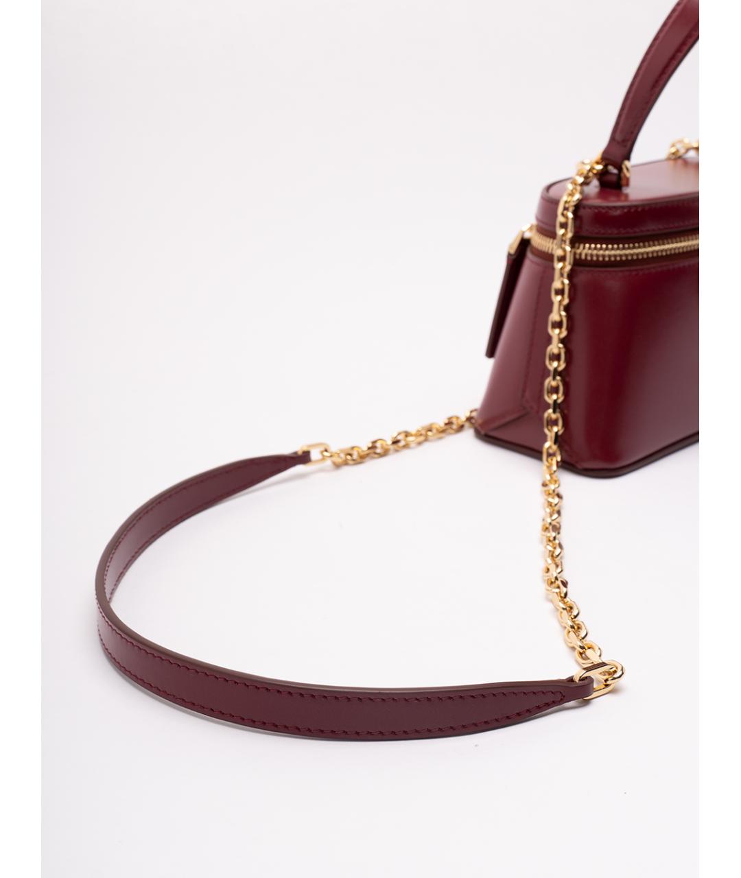 GIVENCHY Бордовая кожаная сумка с короткими ручками, фото 4