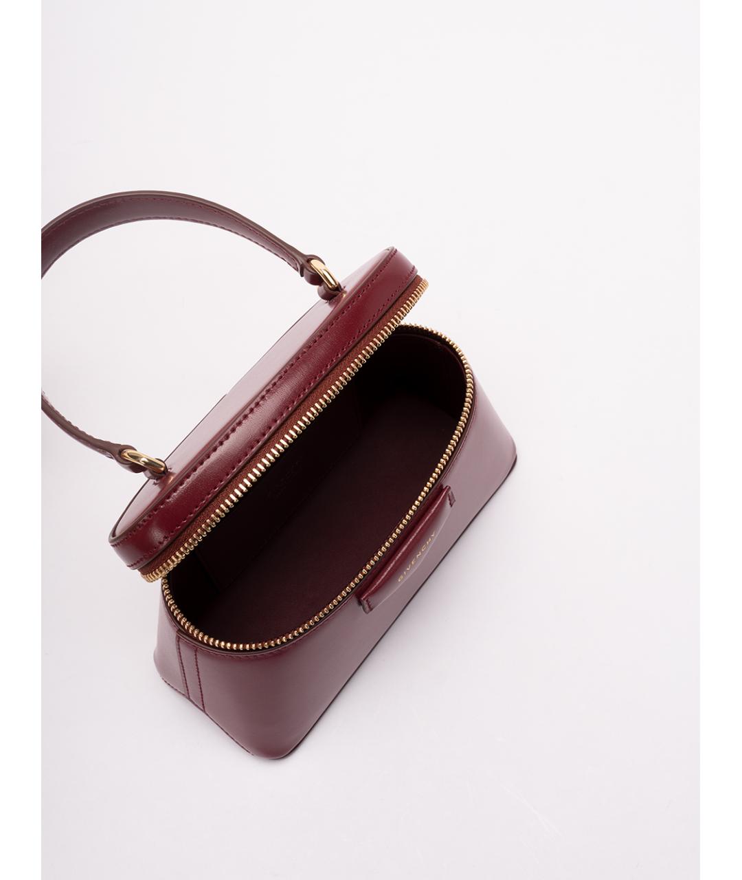 GIVENCHY Бордовая кожаная сумка с короткими ручками, фото 6