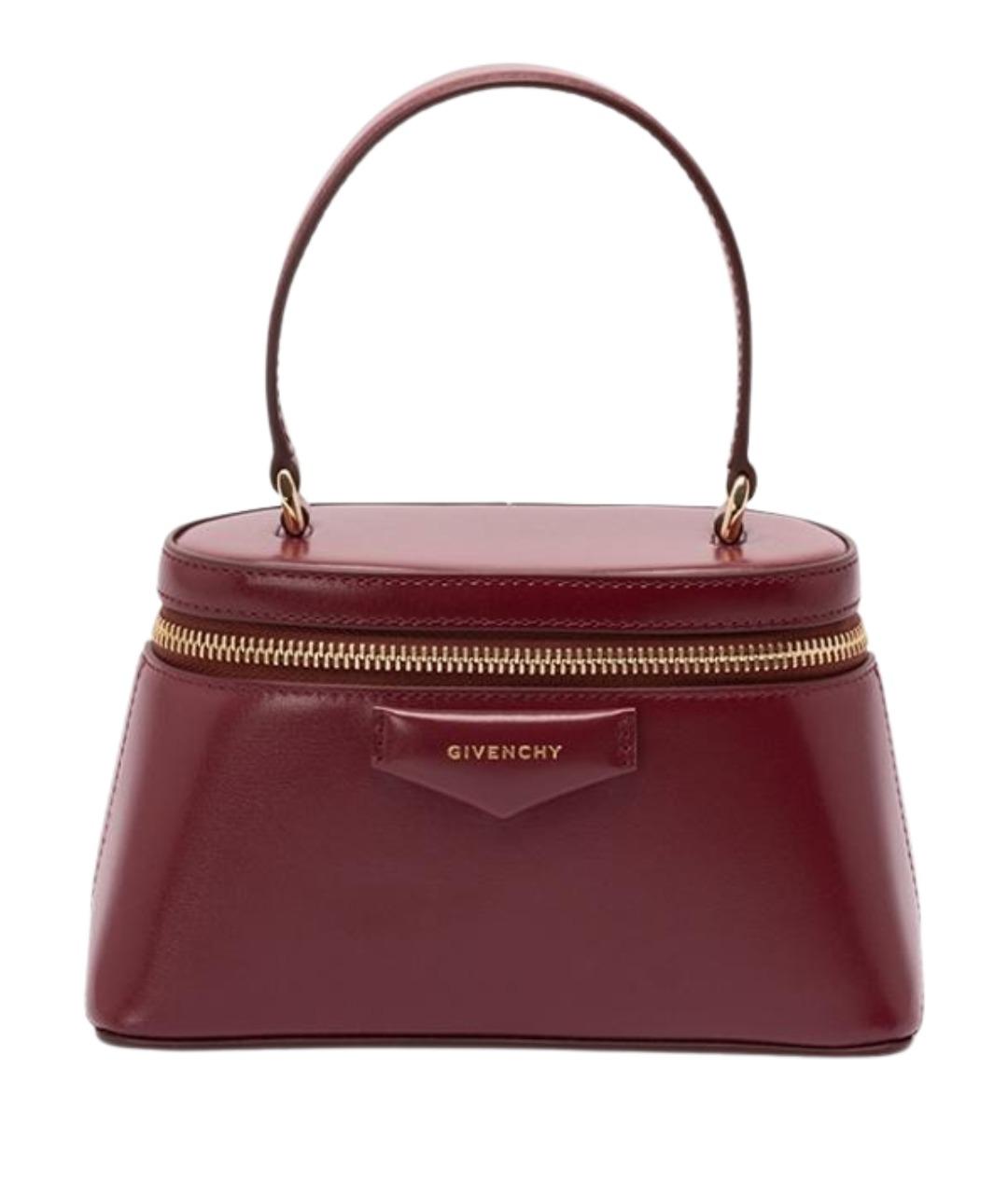 GIVENCHY Бордовая кожаная сумка с короткими ручками, фото 1