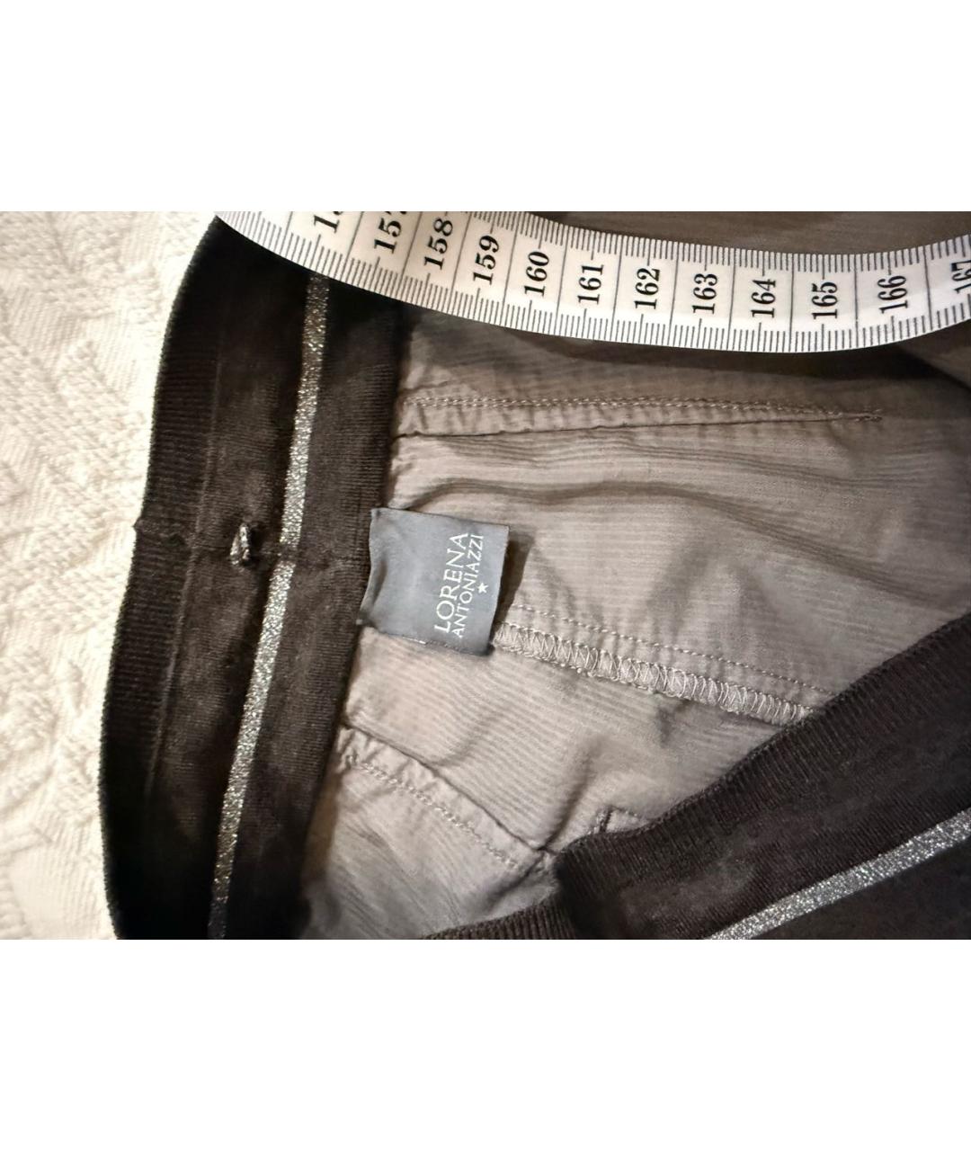 LORENA ANTONIAZZI Серые хлопко-эластановые брюки широкие, фото 4