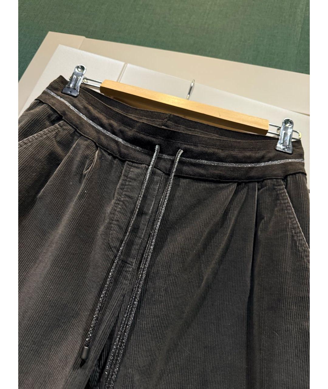 LORENA ANTONIAZZI Серые хлопко-эластановые брюки широкие, фото 3