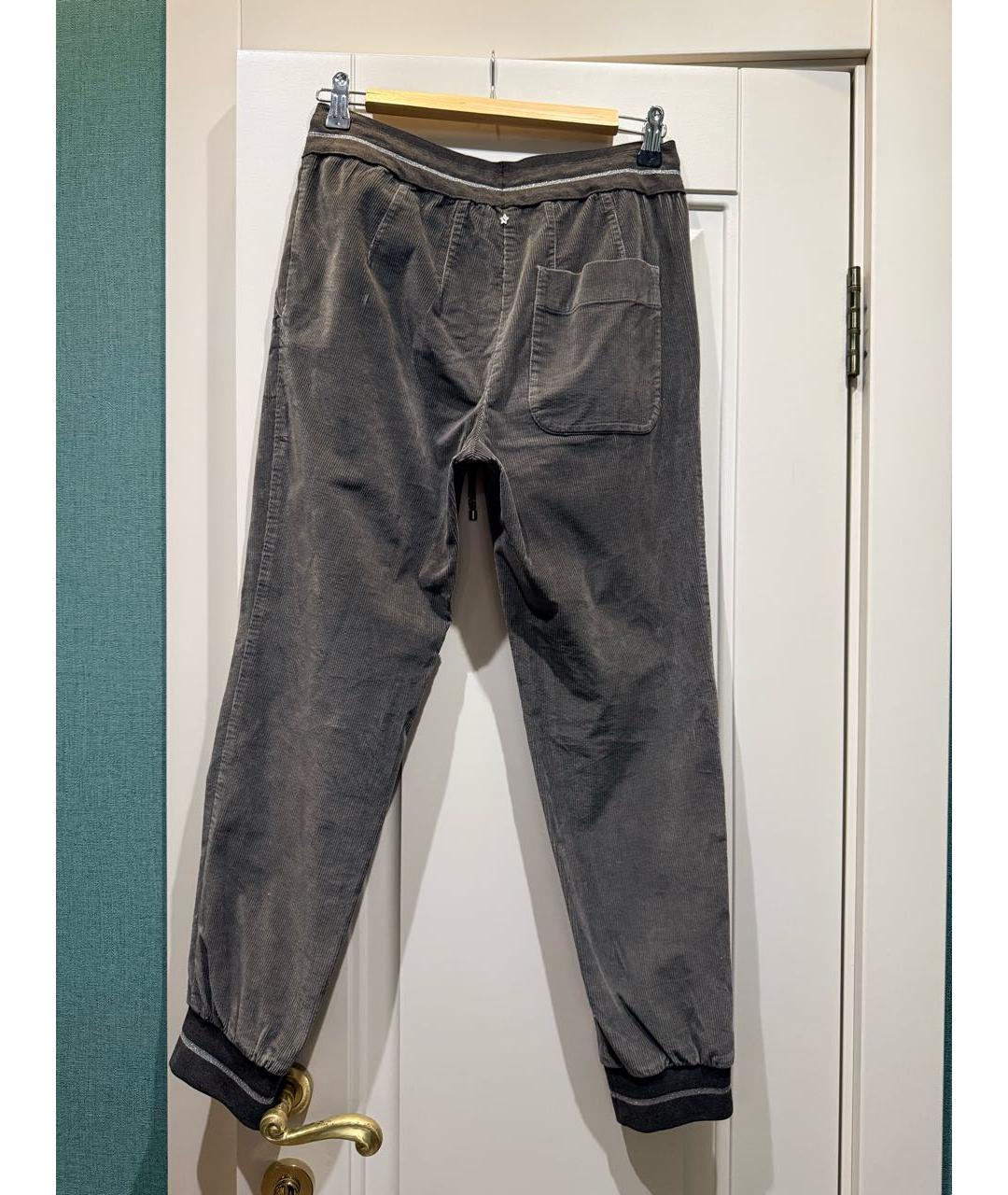 LORENA ANTONIAZZI Серые хлопко-эластановые брюки широкие, фото 2