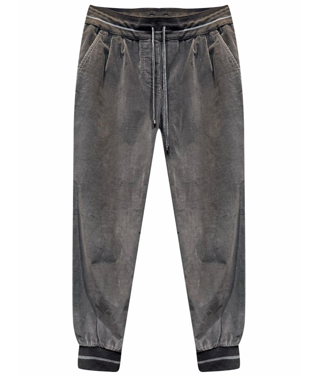 LORENA ANTONIAZZI Серые хлопко-эластановые брюки широкие, фото 1