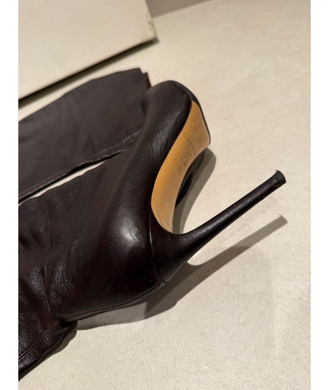 CASADEI Коричневые кожаные ботфорты, фото 7