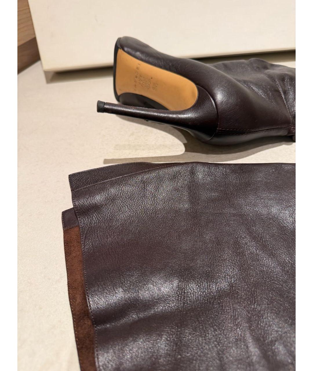 CASADEI Коричневые кожаные ботфорты, фото 5