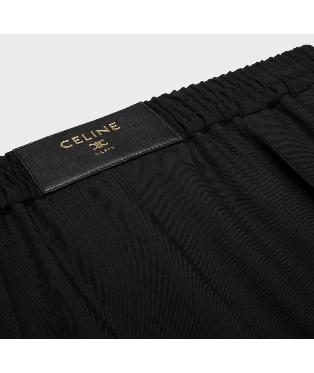 CELINE Черные шерстяные брюки широкие, фото 3