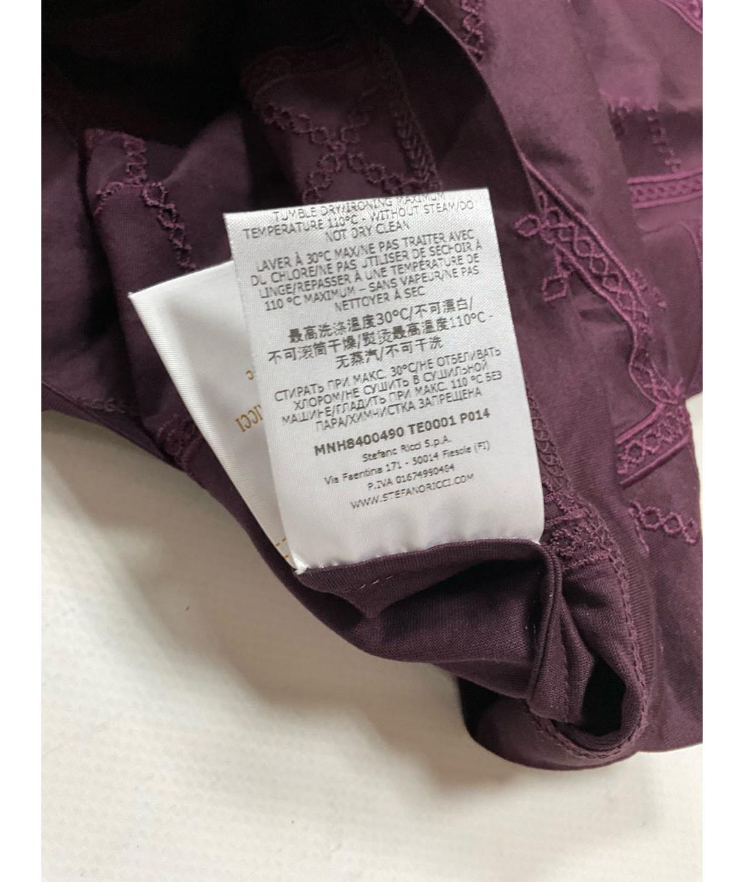 STEFANO RICCI Фиолетовая хлопковая футболка, фото 8