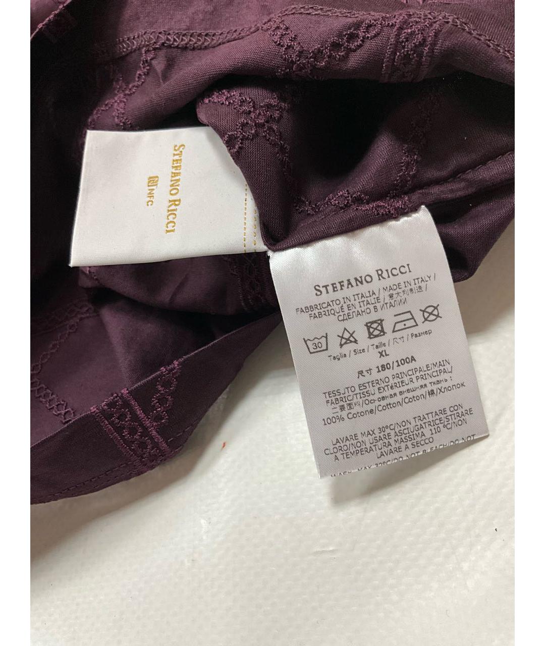 STEFANO RICCI Фиолетовая хлопковая футболка, фото 7