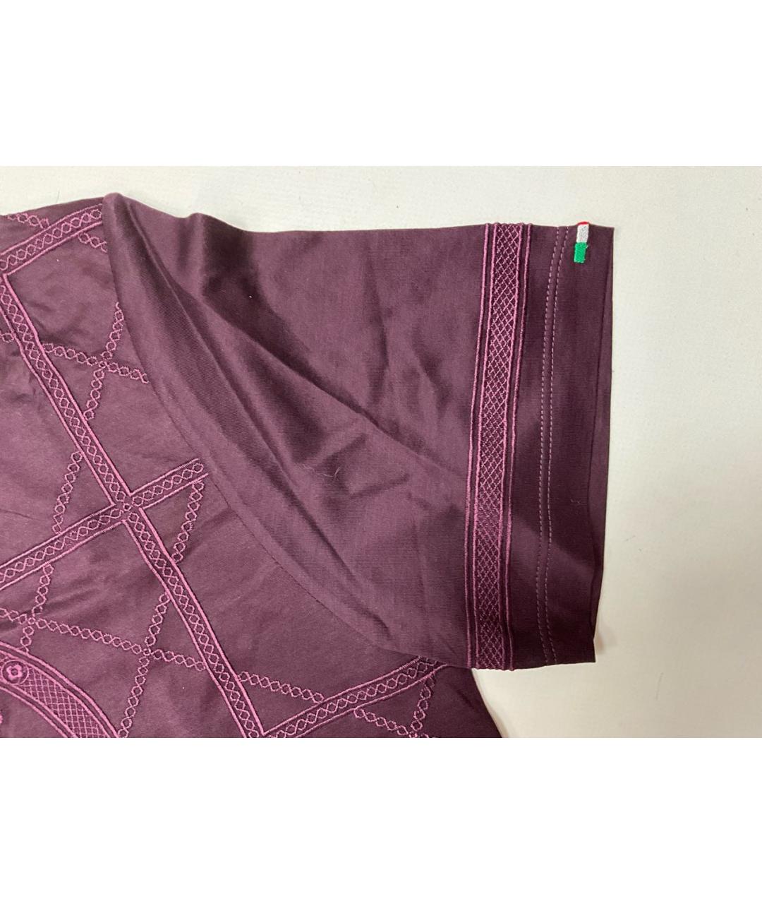 STEFANO RICCI Фиолетовая хлопковая футболка, фото 5