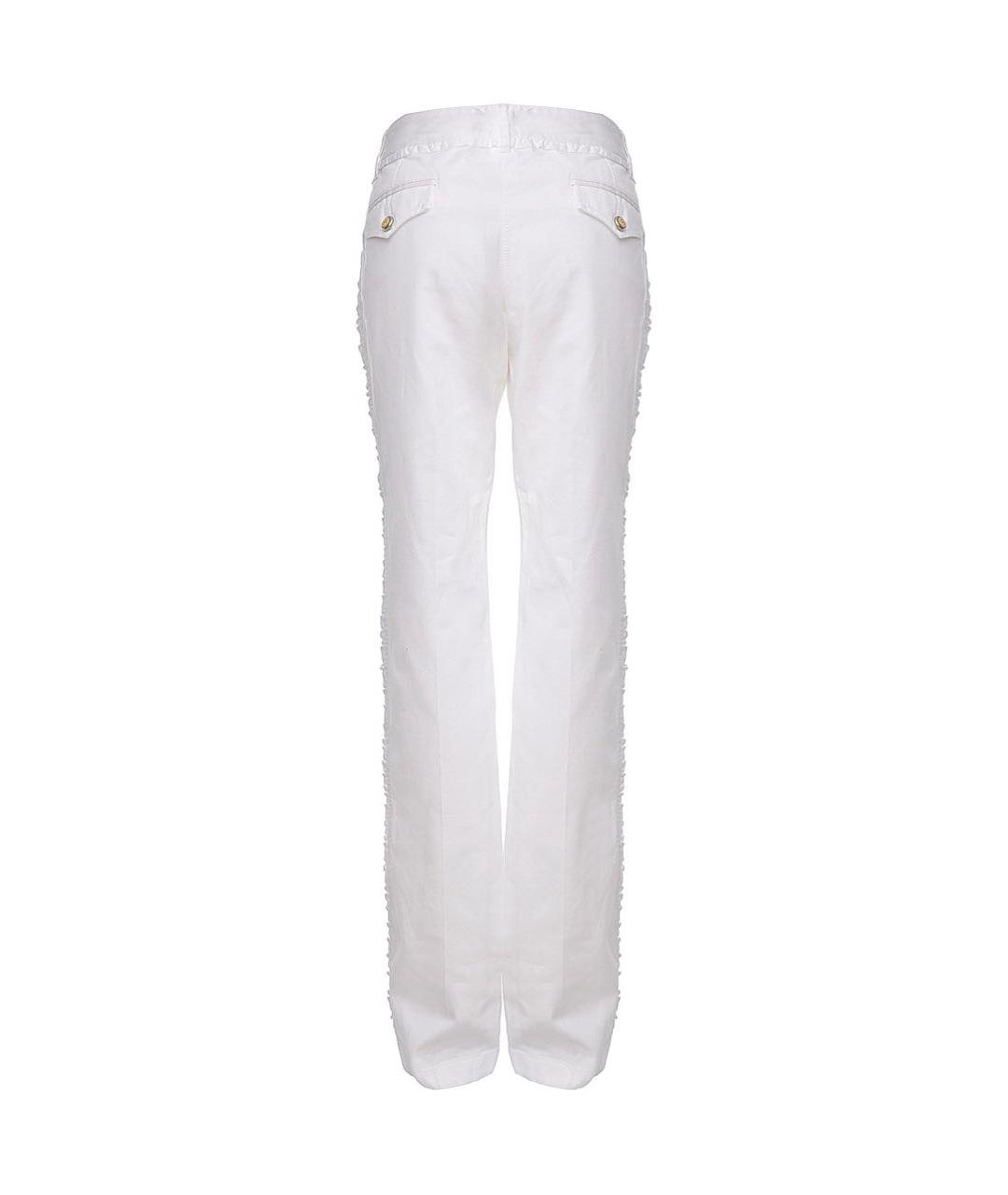 DOLCE&GABBANA Белые хлопковые прямые брюки, фото 2