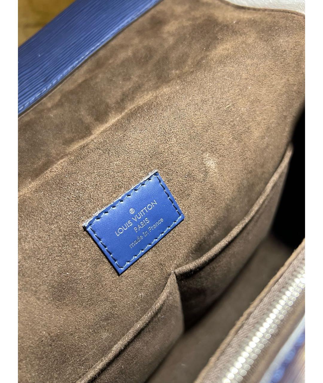 LOUIS VUITTON Темно-синяя кожаная сумка через плечо, фото 5