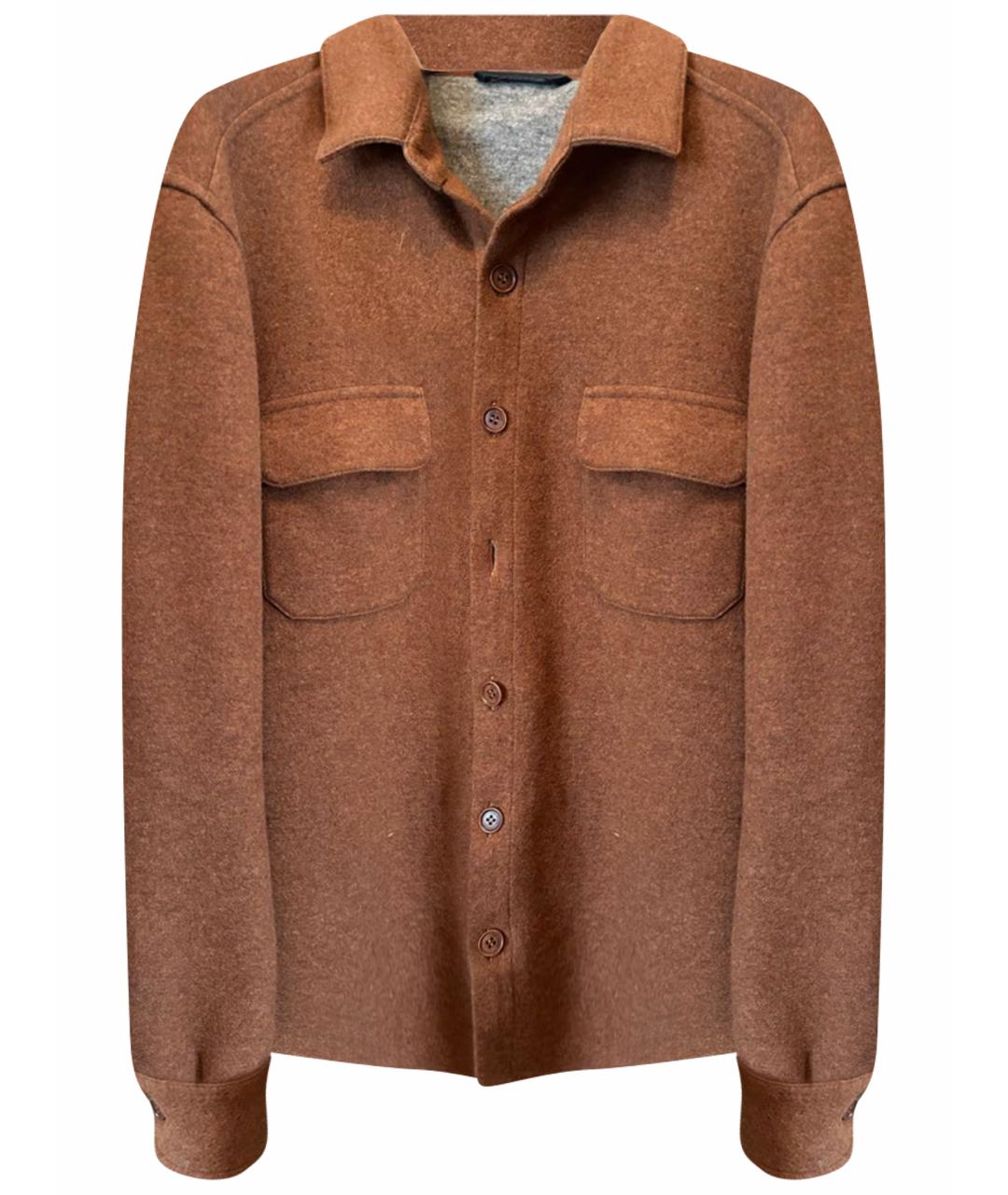 LORO PIANA Коричневая кашемировая кэжуал рубашка, фото 1