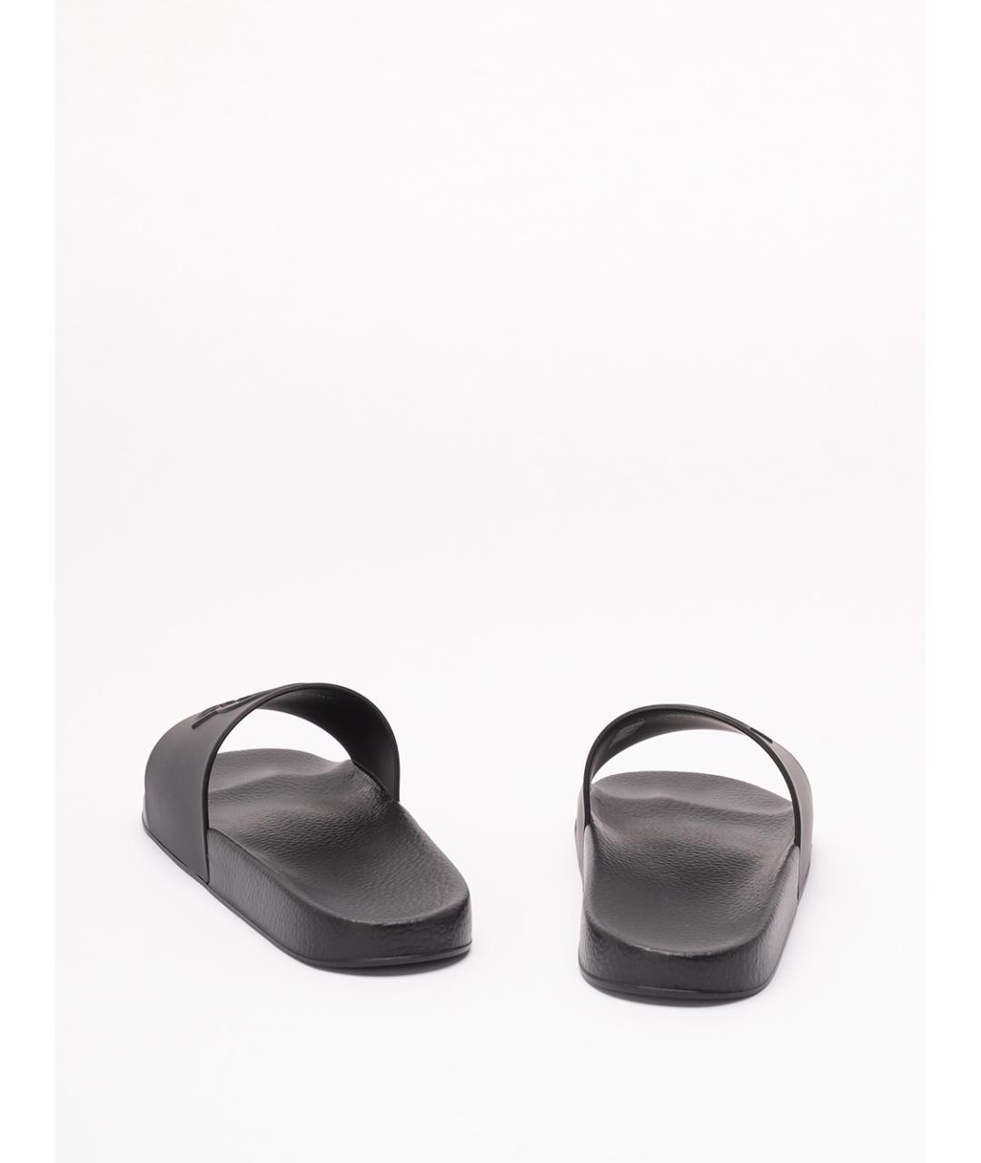 MONCLER Черные синтетические шлепанцы, фото 3