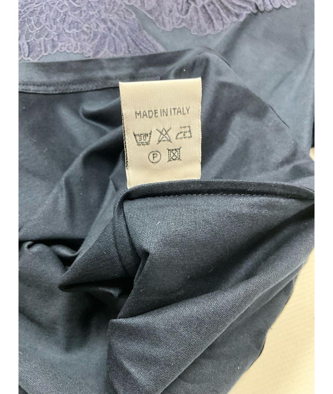 STEFANO RICCI Темно-синяя хлопковая футболка, фото 7