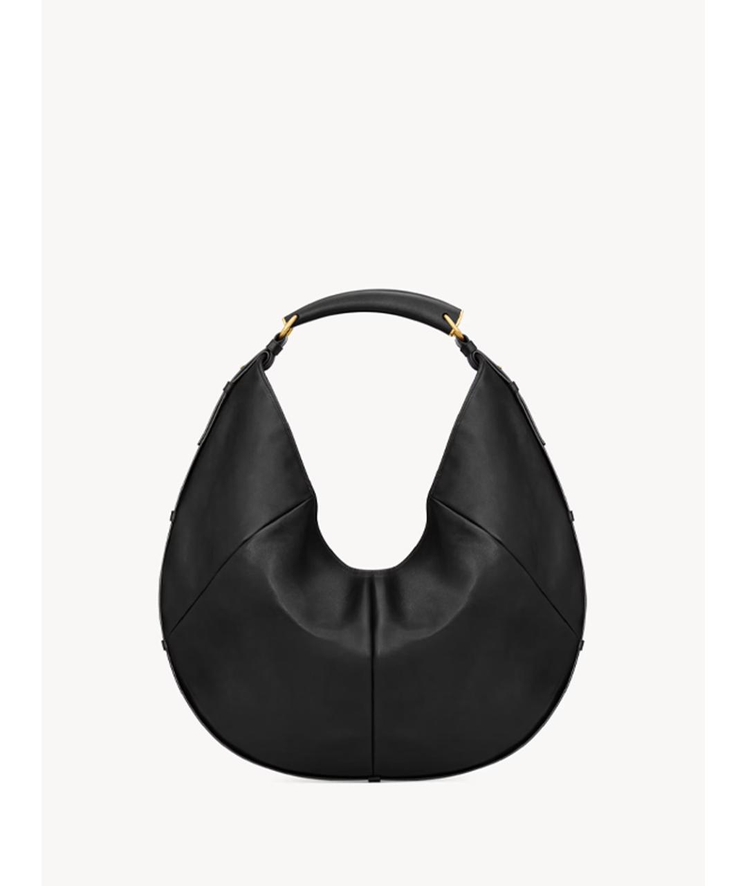 SAINT LAURENT Черная кожаная сумка через плечо, фото 2