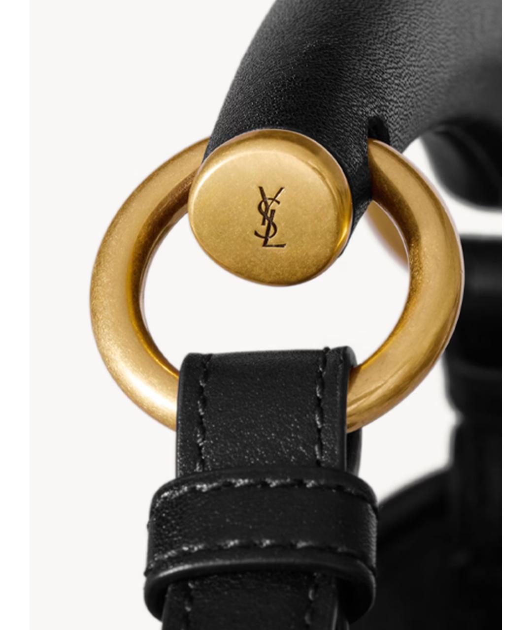 SAINT LAURENT Черная кожаная сумка через плечо, фото 4