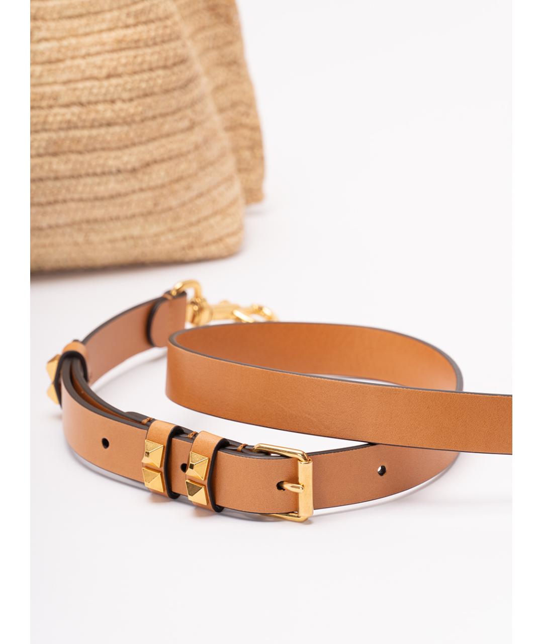 VALENTINO Бежевая пелетеная сумка тоут, фото 4