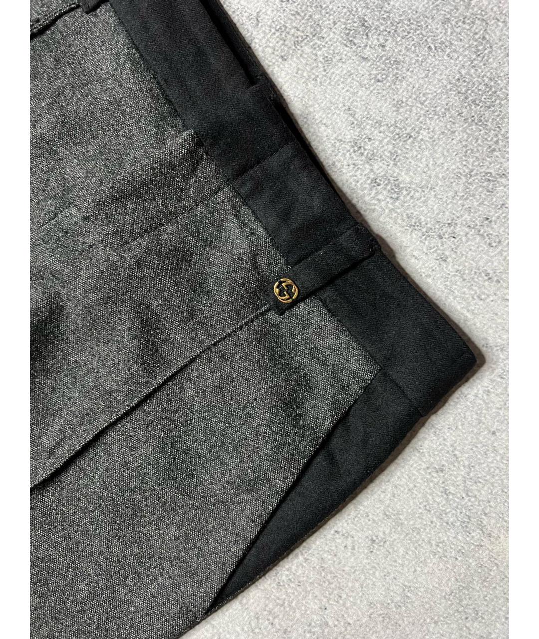 GUCCI Серые шерстяные брюки узкие, фото 3