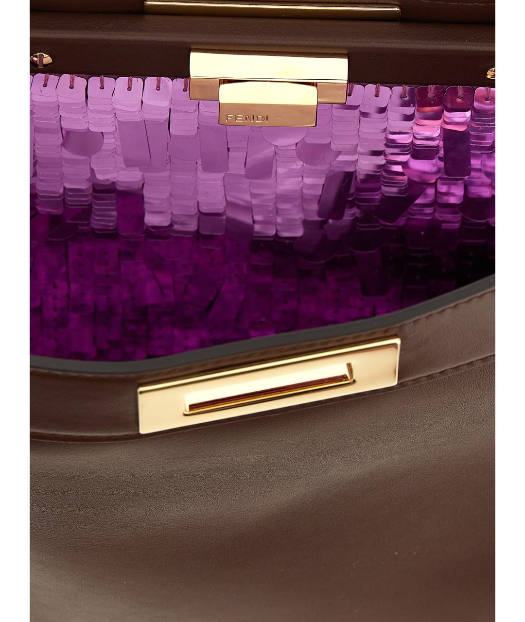 FENDI Коричневая кожаная сумка тоут, фото 3