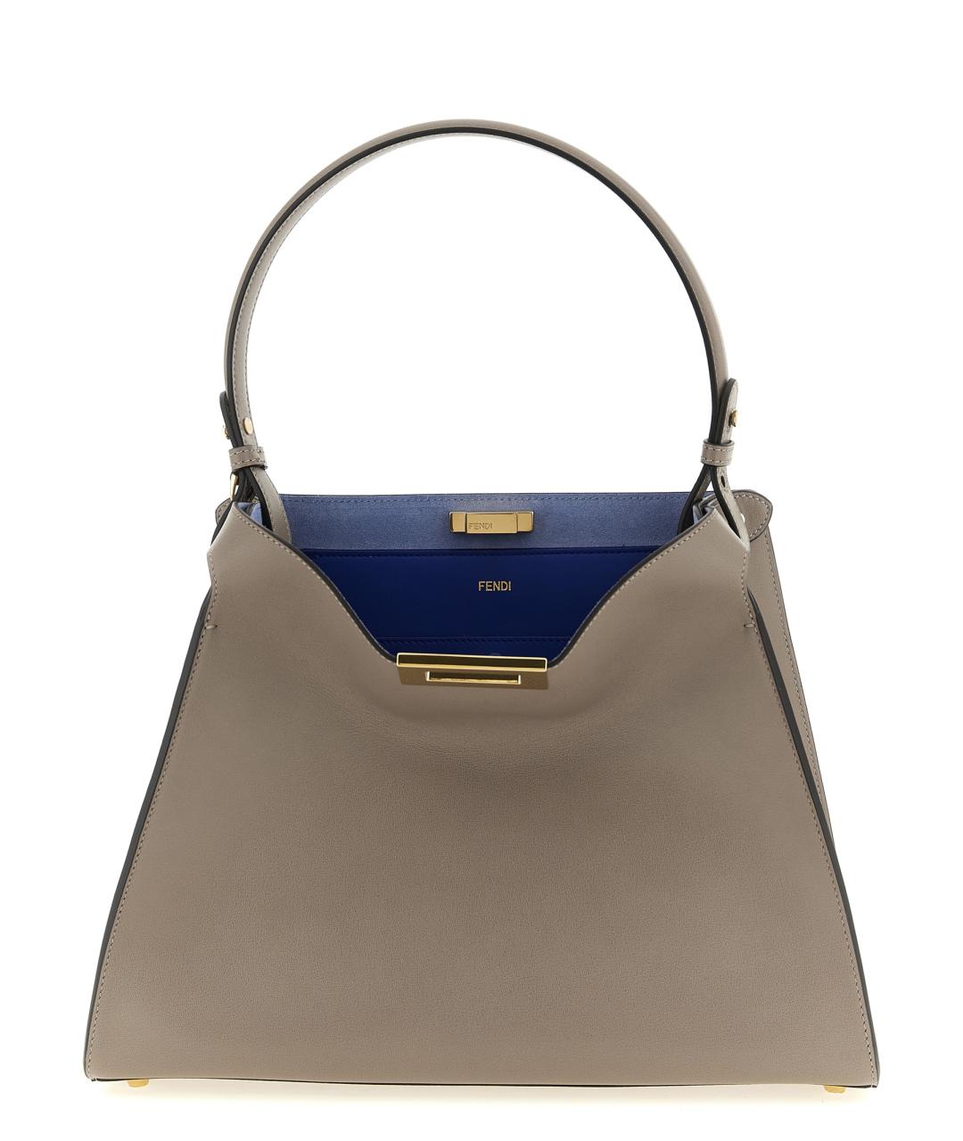 FENDI Бежевая кожаная сумка тоут, фото 1