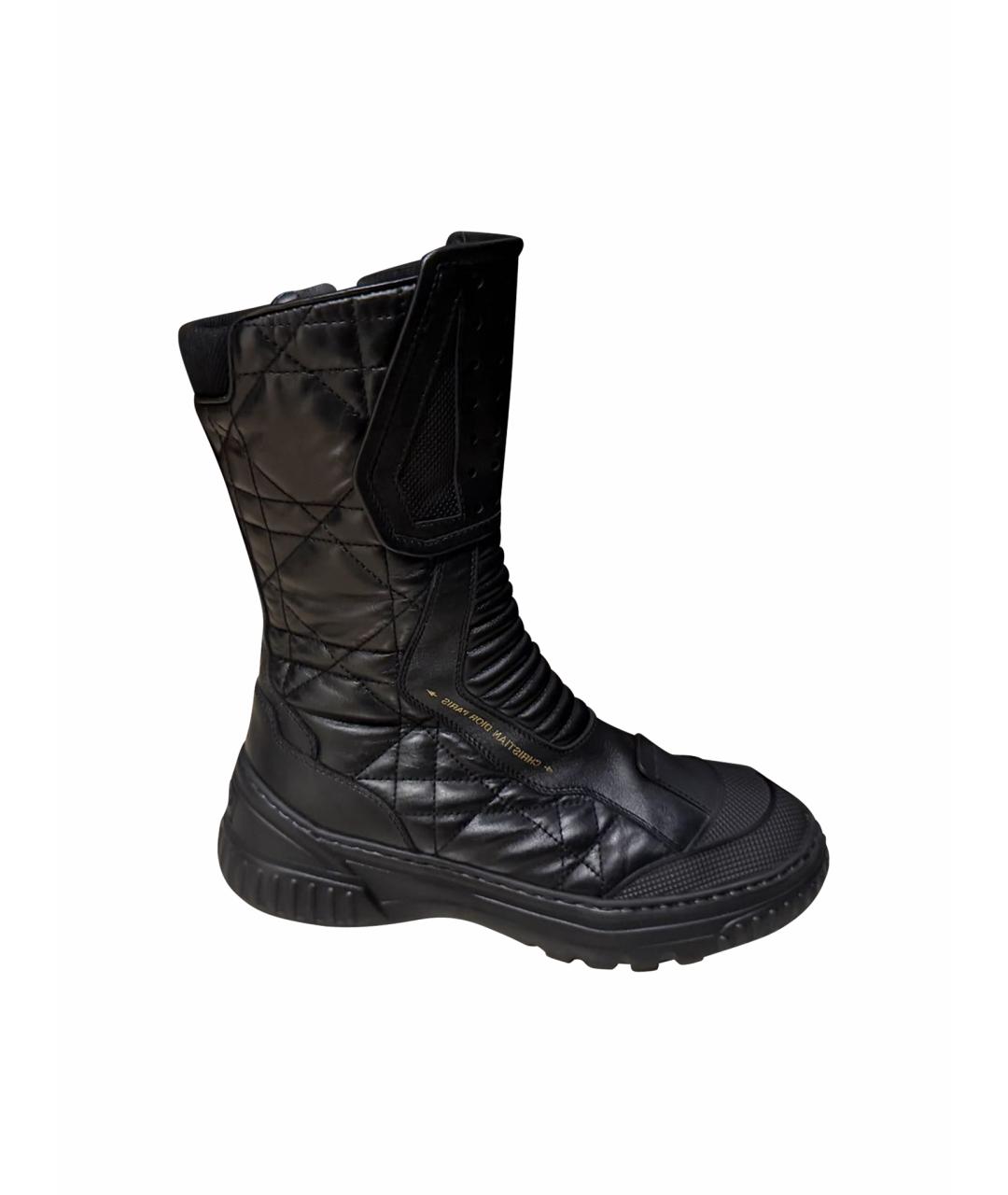 CHRISTIAN DIOR Черные кожаные ботинки, фото 6